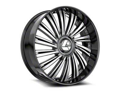 Azara AZX-102 Gloss Black and Machined Wheel; 20x8.5; 35mm Offset (84-01 Jeep Cherokee XJ)