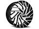 Azara AZA-505 Gloss Black and Machined Wheel; 26x9.5; 15mm Offset (20-25 Jeep Gladiator JT)