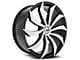 Azara AZA-507 Gloss Black and Machined Wheel; 22x9.5; 15mm Offset (20-24 Jeep Gladiator JT)