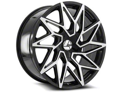 Azara AZA-511 Gloss Black and Machined Wheel; 22x9.5; 15mm Offset (20-24 Jeep Gladiator JT)