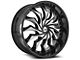 Azara AZA-515 Gloss Black and Machined Wheel; 22x9.5; 15mm Offset (20-24 Jeep Gladiator JT)