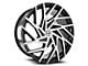 Azara AZA-518 Gloss Black and Machined Wheel; 22x9.5; 15mm Offset (20-24 Jeep Gladiator JT)