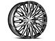 Azara AZA-522 Gloss Black and Machined Wheel; 22x9.5; 15mm Offset (20-24 Jeep Gladiator JT)