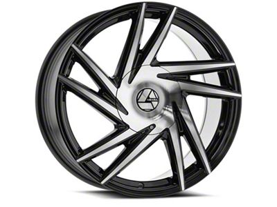 Azara AZA-529 Gloss Black and Machined Wheel; 22x9.5; 15mm Offset (20-24 Jeep Gladiator JT)