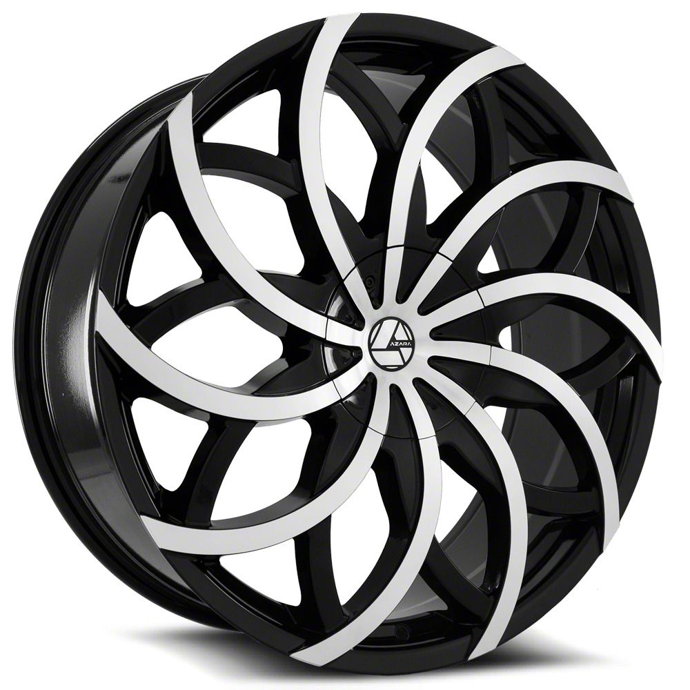 Azara Jeep Grand Cherokee AZA-504 Gloss Black and Machined Wheel; 22x9 ...