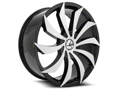 Azara AZA-507 Gloss Black and Machined Wheel; 22x9.5; 15mm Offset (22-24 Jeep Grand Cherokee WL)