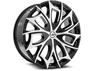 Azara AZA-512 Gloss Black and Machined Wheel; 22x9.5; 15mm Offset (99-04 Jeep Grand Cherokee WJ)