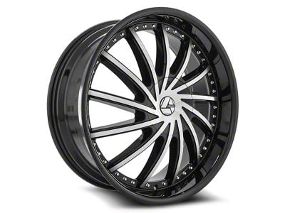 Azara AZA-517 Gloss Black and Machined Wheel; 20x8.5; 35mm Offset (93-98 Jeep Grand Cherokee ZJ)