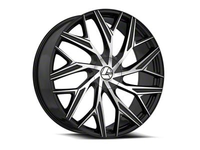 Azara AZA-527 Gloss Black and Machined Wheel; 22x8.5; 38mm Offset (93-98 Jeep Grand Cherokee ZJ)