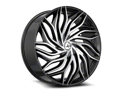 Azara AZA-537 Gloss Black and Machined Wheel; 22x8.5; 38mm Offset (93-98 Jeep Grand Cherokee ZJ)