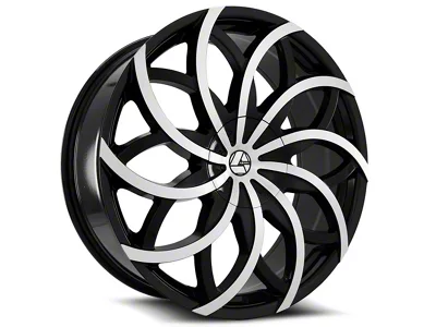 Azara AZA-504 Gloss Black and Machined Wheel; 22x8.5; 38mm Offset (15-23 Jeep Renegade BU)