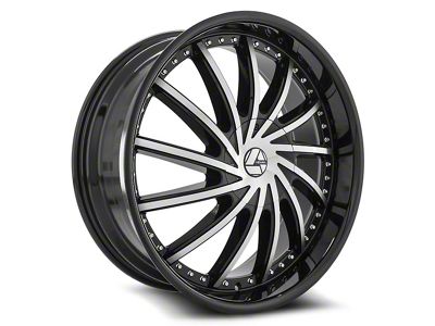 Azara AZA-517 Gloss Black and Machined Wheel; 22x8.5; 38mm Offset (15-23 Jeep Renegade BU)