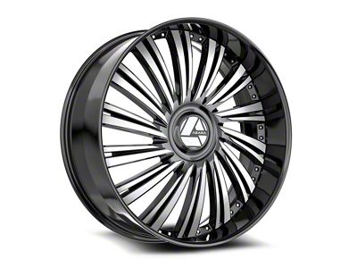 Azara AZX-102 Gloss Black and Machined Wheel; 20x8.5; 35mm Offset (87-95 Jeep Wrangler YJ)