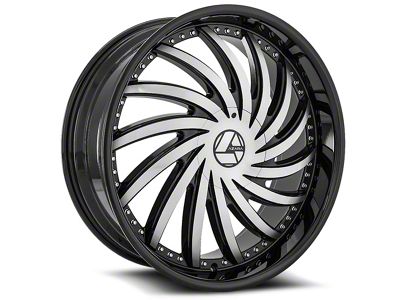 Azara AZA-508 Gloss Black and Machined 6-Lug Wheel; 22x9.5; 25mm Offset (17-24 Titan)