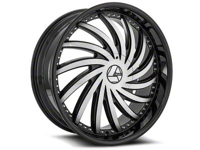 Azara AZA-508 Gloss Black and Machined 6-Lug Wheel; 28x9.5; 25mm Offset (04-15 Titan)