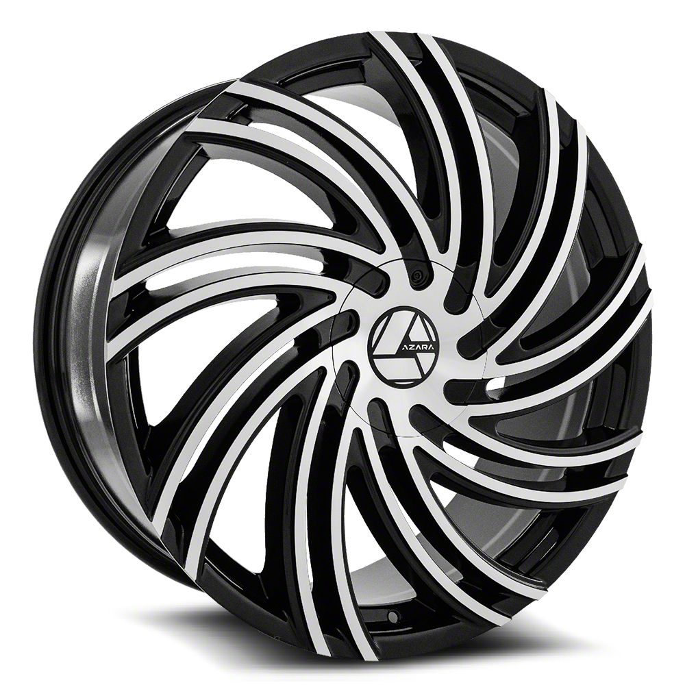 Azara Titan AZA-514 Gloss Black and Machined 6-Lug Wheel; 22x9.5; 23mm ...