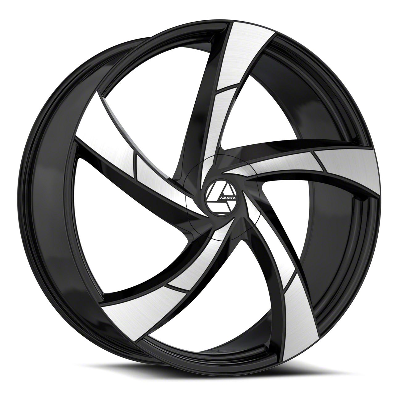 Azara Titan Aza-524 Gloss Black And Machined 6-lug Wheel; 22x9.5; 22mm 