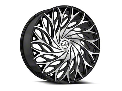 Azara AZA-525 Gloss Black and Machined 6-Lug Wheel; 30x9.5; 22mm Offset (17-24 Titan)