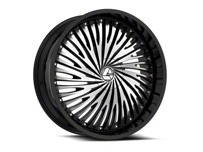 Azara AZA-526 Gloss Black and Machined 6-Lug Wheel; 22x9.5; 22mm Offset (17-24 Titan)