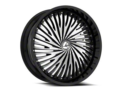 Azara AZA-526 Gloss Black and Machined 6-Lug Wheel; 24x9; 22mm Offset (04-15 Titan)