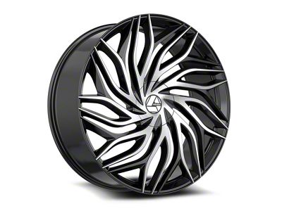 Azara AZA-537 Gloss Black and Machined 6-Lug Wheel; 22x9.5; 22mm Offset (17-24 Titan)