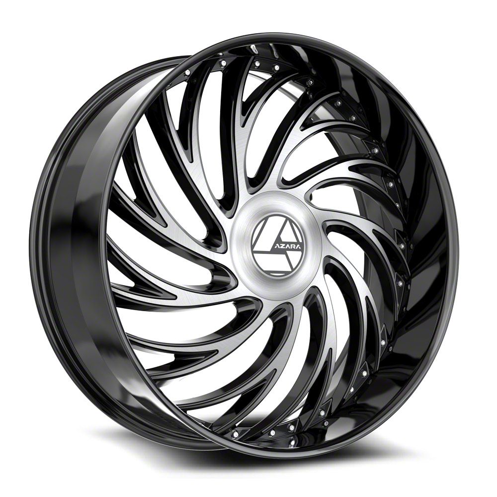 Azara Titan Azx-101 Gloss Black And Machined 6-lug Wheel; 22x9.5; 22mm 