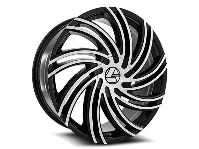 Azara AZA-514 Gloss Black and Machined 6-Lug Wheel; 22x9.5; 23mm Offset (16-24 Titan XD)