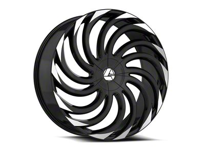 Azara AZA-534 Gloss Black and Machined 6-Lug Wheel; 30x9.5; 22mm Offset (16-24 Titan XD)