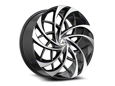 Azara AZA-540 Gloss Black and Machined 6-Lug Wheel; 26x9.5; 22mm Offset (16-24 Titan XD)