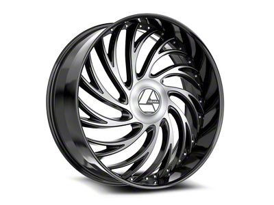 Azara AZX-101 Gloss Black and Machined 6-Lug Wheel; 28x9.5; 22mm Offset (16-24 Titan XD)