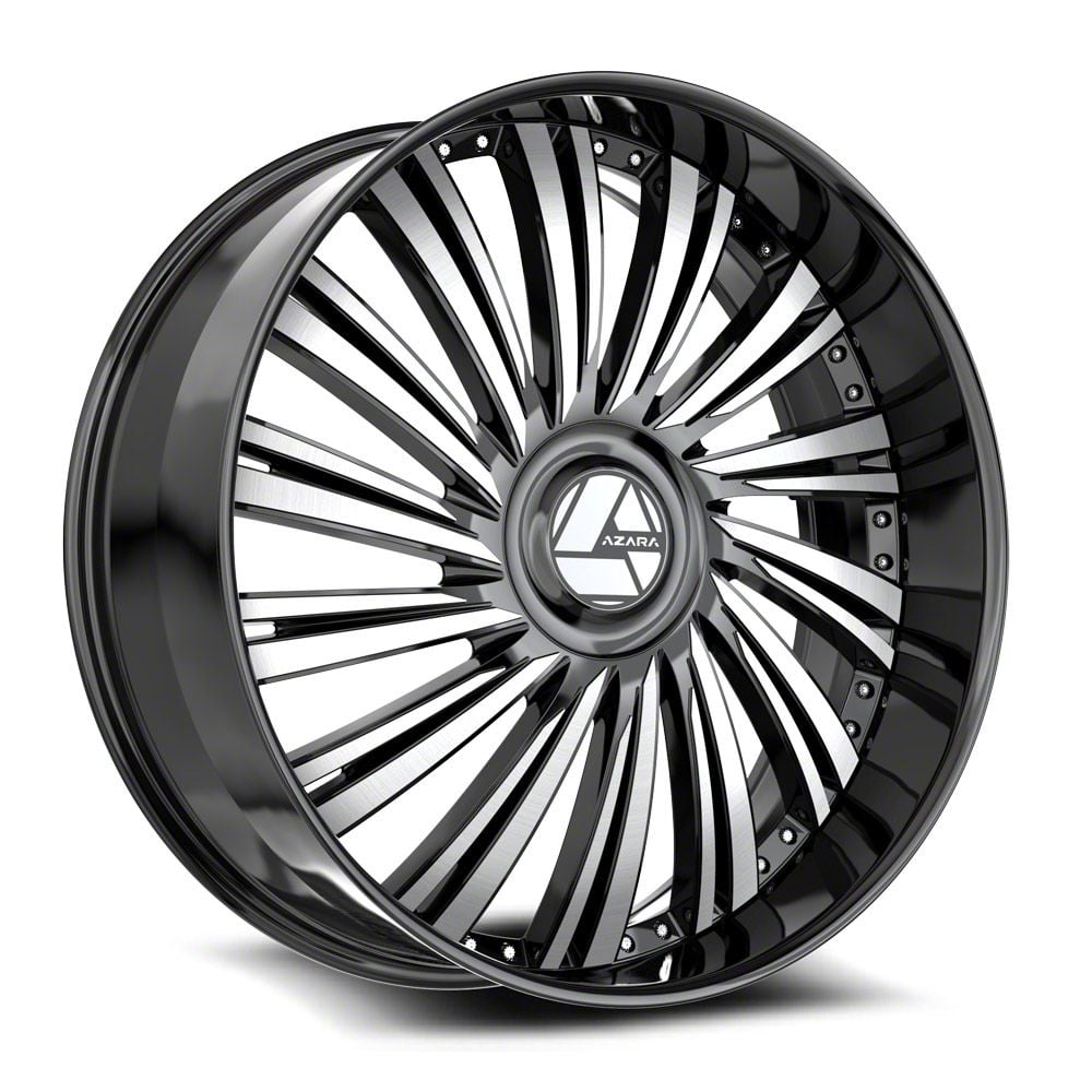 Azara Titan Xd Azx-102 Gloss Black And Machined 6-lug Wheel; 24x9; 22mm 