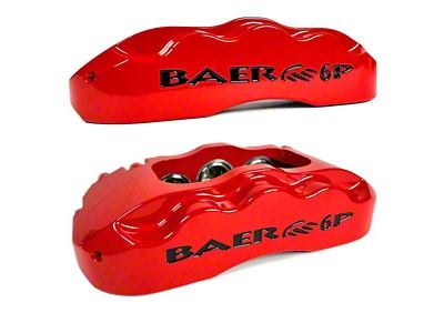 Baer Brake Caliper Covers with Baer Logo; Red; Rear (21-24 Bronco w/ Baer Rear Calipers, Excluding Raptor)