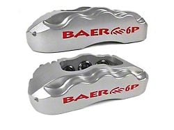 Baer Brake Caliper Covers with Baer Logo; Silver; Rear (21-24 Bronco w/ OE Rear Calipers, Excluding Raptor)