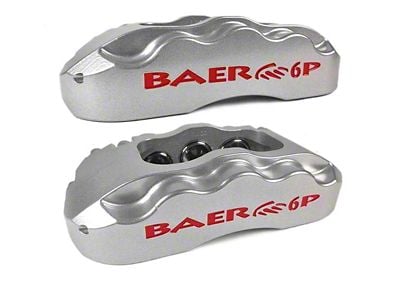 Baer Brake Caliper Covers with Baer Logo; Silver; Rear (21-24 Bronco w/ OE Rear Calipers, Excluding Raptor)