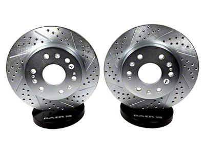 Baer Claw Performance Drilled and Slotted 6-Lug Rotors; Rear Pair (05-25 Frontier)