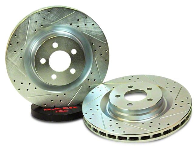 Baer Sport Drilled and Slotted Rotors; Rear Pair (07-18 Jeep Wrangler JK)