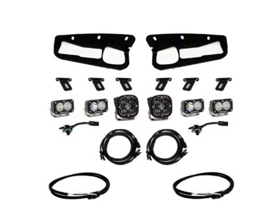 Baja Designs Squadron SAE/Dual S2 Sport LED Fog Light Pocket Kit; Clear (21-25 Bronco w/ Upfitter Switch)