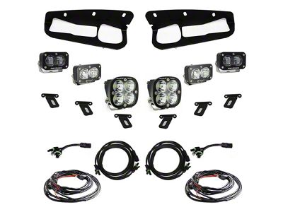 Baja Designs S2 SAE Sportsman LED Fog Light Pocket Kit with Toggle Switch; Clear (21-25 Bronco w/ Modular Front Bumper)