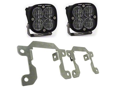 Baja Designs Squadron SAE LED Fog Light Pocket Kit; Clear (21-24 Bronco w/ Plastic Front Bumper)