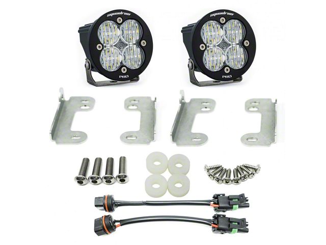 Baja Designs Squadron-R Pro LED Fog Light Pocket Kit; Clear (18-24 Jeep Wrangler JL Sahara)