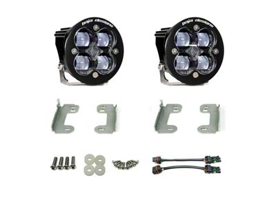 Baja Designs Squadron-R SAE LED Fog Light Pocket Kit; Clear (07-09 Jeep Wrangler JK w/ Standard Factory Bumper)