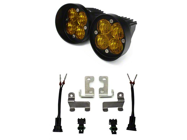 Baja Designs Squadron-R SAE LED Fog Light Pocket Kit; Amber (14-21 Tundra)