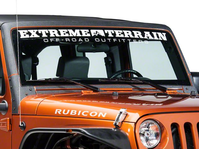 SEC10 Windshield Frame Body Shield Decal; Gloss Black (07-18 Jeep Wrangler JK)