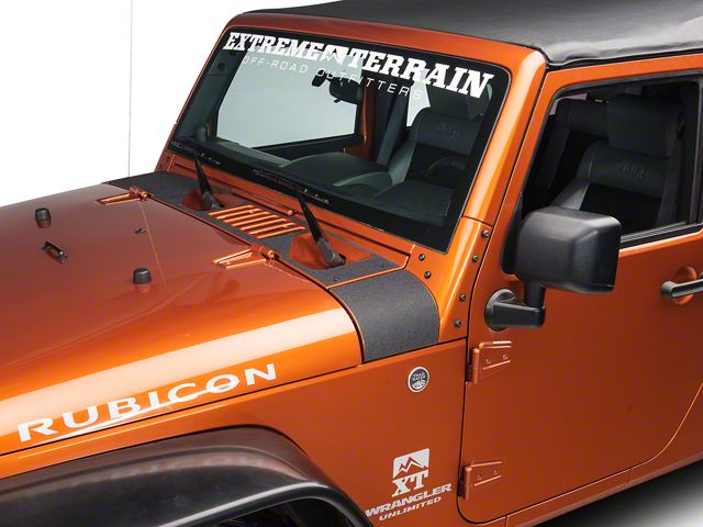 SEC10 Cowl Body Shield Decal; Gloss Black (07-18 Jeep Wrangler JK)