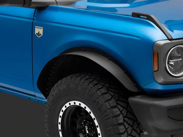 Barricade HD Flat Fender Flares; Front (21-24 Bronco, Excluding Everglades, Heritage & Raptor)