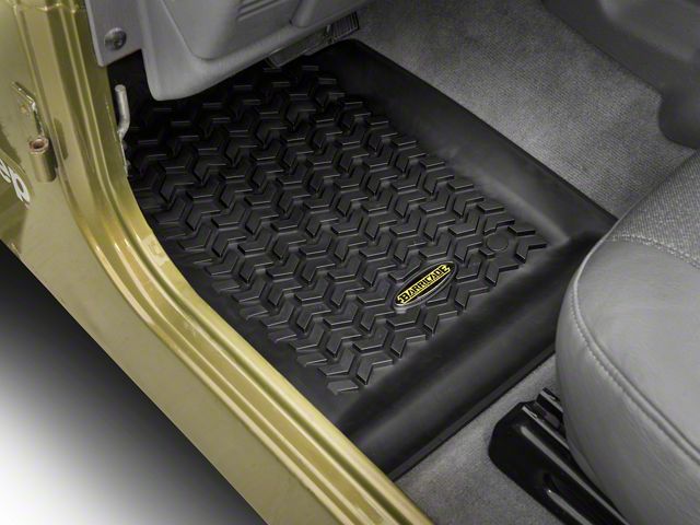 Barricade Front Floor Mats; Black (97-06 Jeep Wrangler TJ)