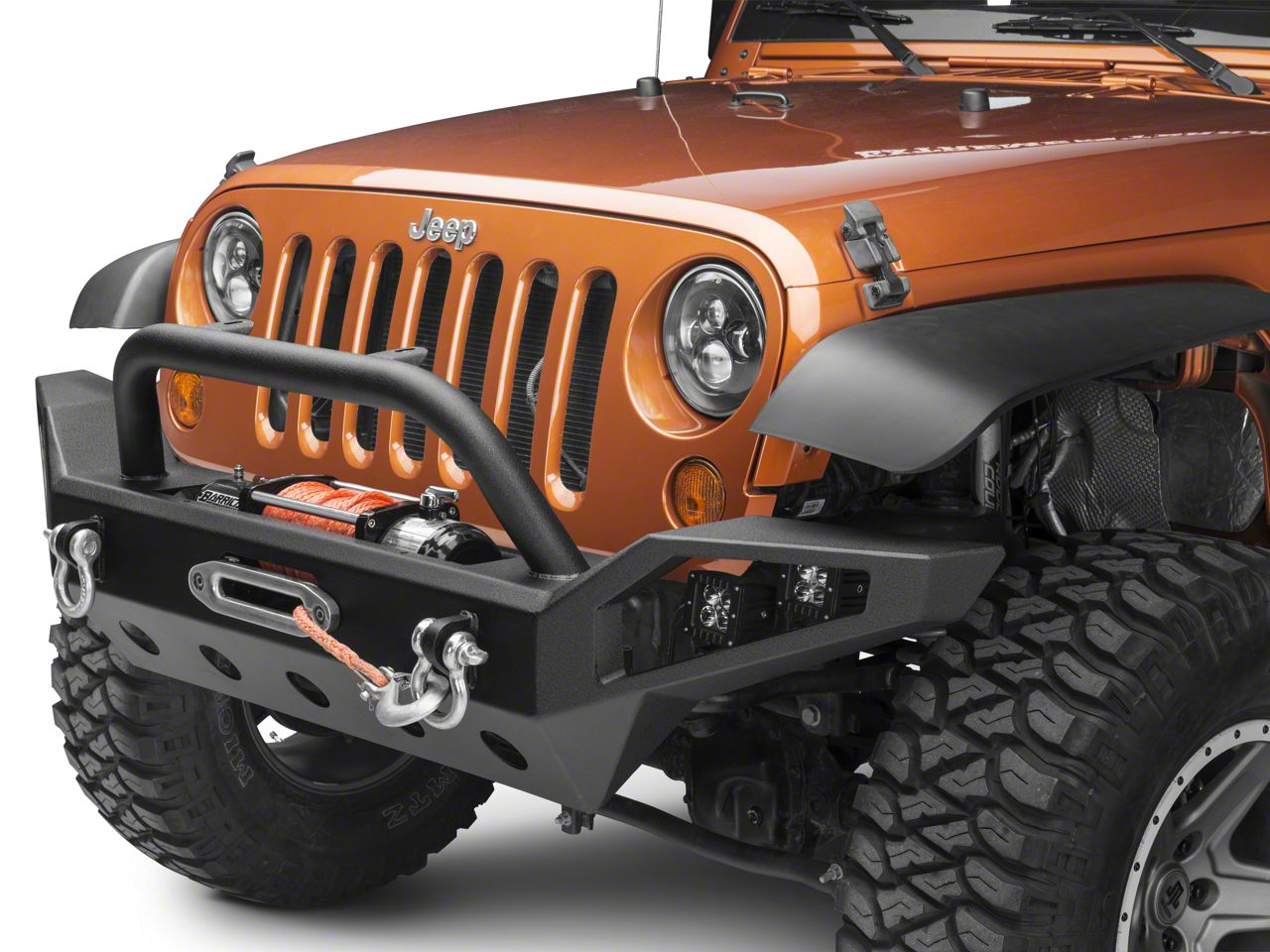 Barricade Jeep Wrangler Trail Force HD Full Width Front Bumper with LED ...