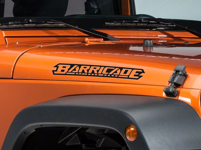 SEC10 Barricade Hood Decal; Matte Black (66-24 Jeep CJ5, CJ7, Wrangler YJ, TJ, JK & JL)