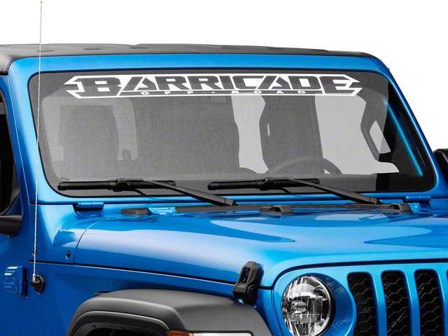 SEC10 Barricade Windshield Decal; White (20-24 Jeep Gladiator JT)