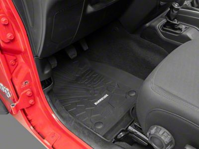 Barricade Custom Fit All-Weather Front and Rear Floor Liners; Black (18-24 Jeep Wrangler JL 4-Door)